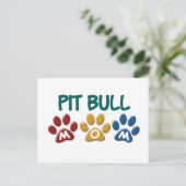 Carte Postale PIT BULL TERRIER Maman Empreinte de patte 1 (Debout devant)