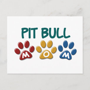 Carte Postale PIT BULL TERRIER Maman Empreinte de patte 1