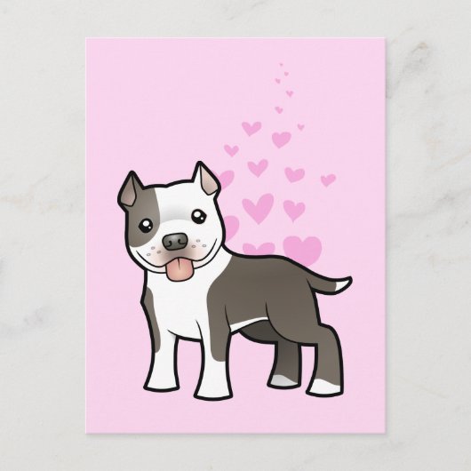 Carte Postale Pitbull / American Staffordshire Terrier Love (Devant)