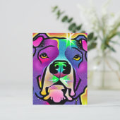 Carte Postale Pitbull Dog Pop Art (Debout devant)