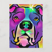 Carte Postale Pitbull Dog Pop Art (Devant)