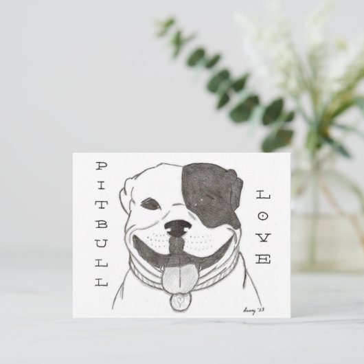 Carte postale Pitbull Love (Debout devant)