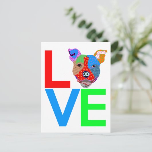 Carte Postale Pitbull Love (Debout devant)