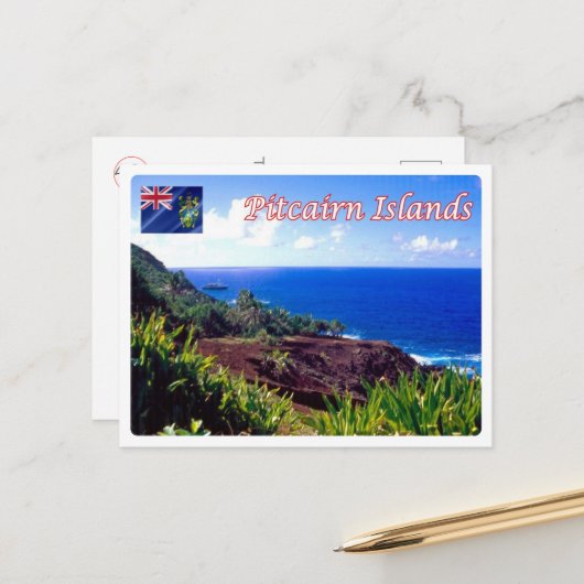 Carte Postale Pitcairn Islands - St. Paul's Point - (Devant/Arrière en situation)