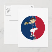 Carte postale Pitcher de base-ball (Devant / Derrière)