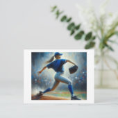 Carte Postale Pitcher de baseball féminin, (Debout devant)