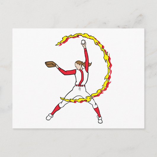 Carte Postale Pitcher de softball féminin (Devant)