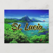 Carte Postale Pitons de Sainte-Lucie (Devant)