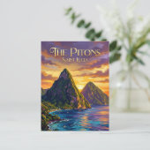 Carte Postale Pitons Sainte-Lucie (Debout devant)