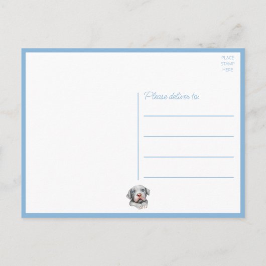 Carte Postale Pittie Puppy Chien Aimer Bonjour Pitbull (Dos)