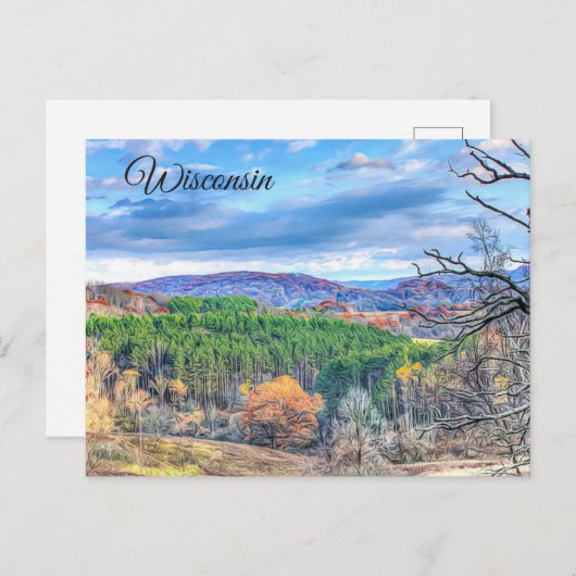 Carte postale pittoresque de vue d'automne du (Devant / Derrière)