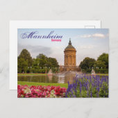 Carte postale Pittoresque Mannheim Allemagne Tower (Devant / Derrière)