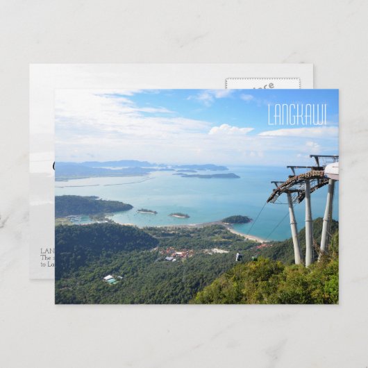 Carte Postale Pittoresque vue Langkawi Téléphérique Voyage Souve (Devant / Derrière)