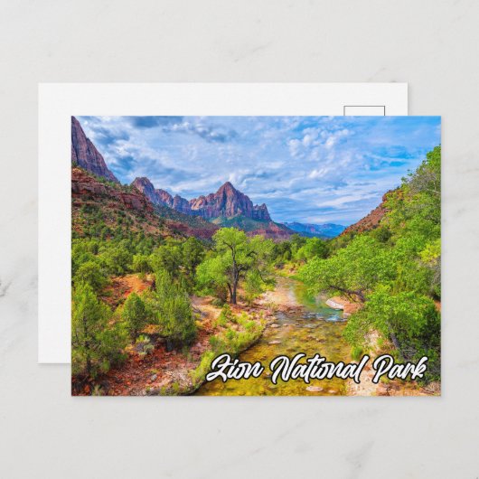 Carte Postale Pittoresque Zion National Park, Utah, États-Unis (Devant / Derrière)