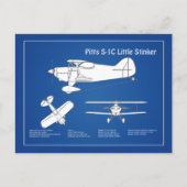 Carte Postale Pitts S-1C - Plans de plan d'avion ABD (Devant)