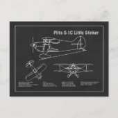 Carte Postale Pitts S-1C - Plans de plan d'avion PD (Devant)