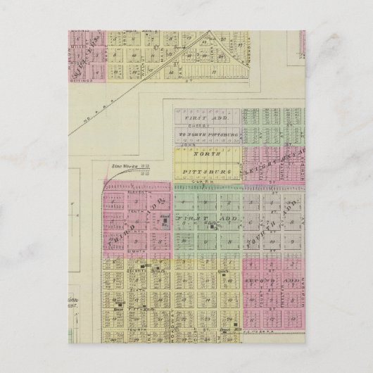 Carte Postale Pittsburg, Walnut, Beulah et Lichfield, Kansas (Devant)