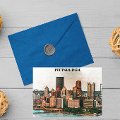 Carte Postale Pittsburgh Cityscape Watercolor