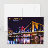 Carte Postale Pittsburgh de nuit (Devant / Derrière)