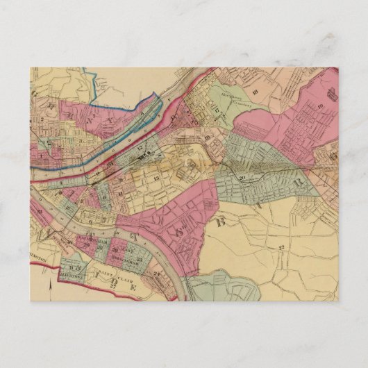 Carte Postale Pittsburgh et Allegheny (Devant)