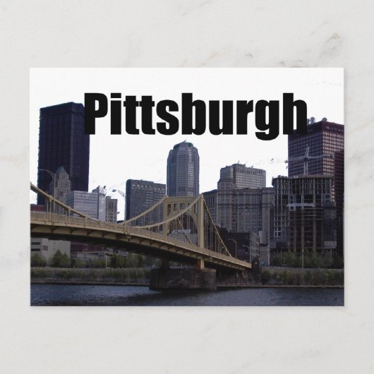 Carte Postale Pittsburgh PA Skyline avec Pittsburgh dans le ciel (Devant)