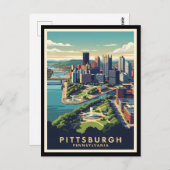 Carte Postale Pittsburgh, Pennsylvania Skyline (Devant / Derrière)
