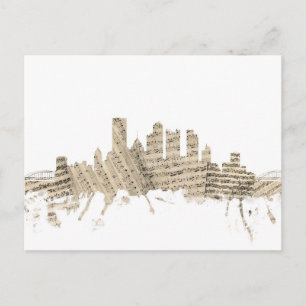 Carte Postale Pittsburgh Pennsylvania Skyline Sheet Music Citysc
