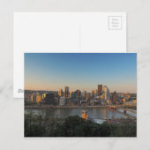 Carte Postale Pittsburgh Skyline au coucher du soleil (Devant / Derrière)