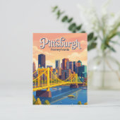 Carte Postale Pittsburgh Skyline États-Unis (Debout devant)