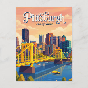 Carte Postale Pittsburgh Skyline États-Unis