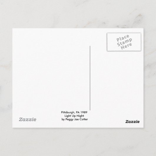 Carte Postale Pittsburgh Vue Nuit (Dos)
