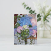 Carte Postale Pivoines bleues de rose d'hortensia (Debout devant)