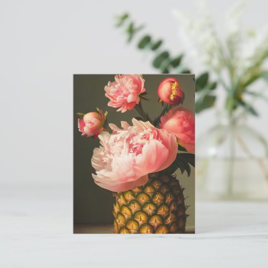 Carte Postale Pivoines et Ananas (Debout devant)