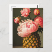 Carte Postale Pivoines et Ananas (Devant / Derrière)