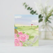 Carte Postale Pivoines sur terrain de golf (Debout devant)