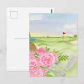 Carte Postale Pivoines sur terrain de golf (Devant / Derrière)