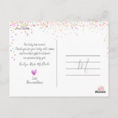 Carte Postale PixDezine Confetti Chic Signature Script Merci (Dos)