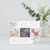 Carte Postale PixDezines Aquarelle Dusty Blue Rose (Debout devant)