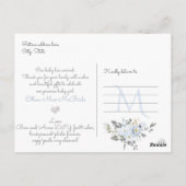 Carte Postale PixDezines Aquarelle Dusty Blue Rose (Dos)