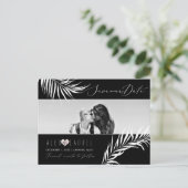 Carte Postale PixDezines Aquarelle Palms, Enregistrer la date (Debout devant)