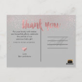 Carte Postale PixDezines Baby shower Merci/Faux Rose Gold (Dos)