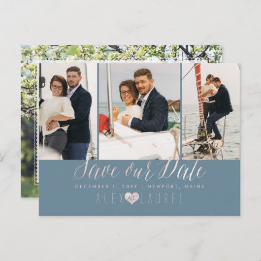 Carte Postale PixDezines Blush Pink Enregistrer la date do-it-yo (Devant / Derrière)