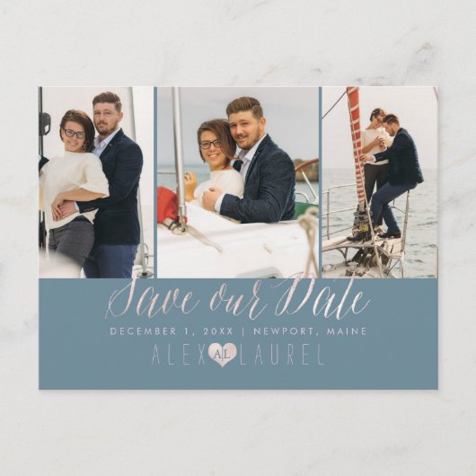 Carte Postale PixDezines Blush Pink Enregistrer la date do-it-yo (Devant)