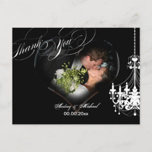 Carte Postale PixDezines Chandelier Coeur Photo Cadre/Merci