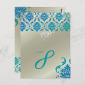 Carte Postale PixDezines Chandelier+Vendome Peacock Damask (Devant / Derrière)