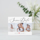 Carte Postale PixDezines Chic Elegant Calligraphy Date de sauveg (Debout devant)