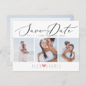 Carte Postale PixDezines Chic Elegant Calligraphy Date de sauveg (Devant / Derrière)