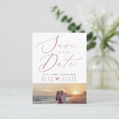 Carte Postale PixDezines Date de sauvegarde, Faux Rose Gold Call (Debout devant)