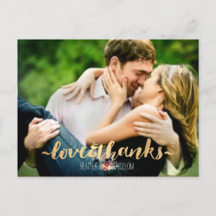 Carte Postale PixDezines DIY photos amour+merci/écriture dorée