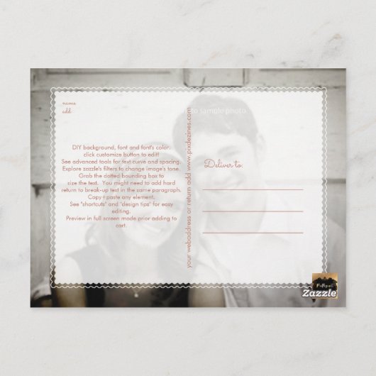 Carte Postale PixDezines do-it-yourself couleur/Enregistrer notr (Dos)